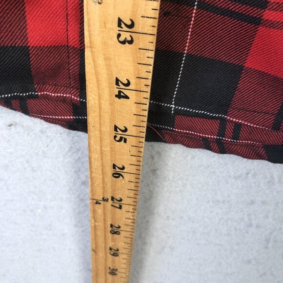 Dixxon Shirt Womens Small Red Black Plaid Flannel Long Sleeve Barrett-Jackson - Picture 7 of 16